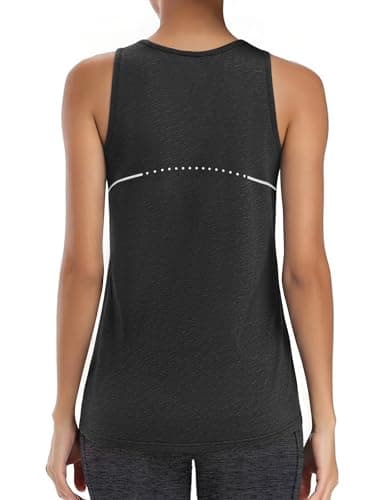 Image of Gyabnw Running Vest Women Activewear Sleeveless V Neck Tank Top for Yoga Workout Gym Training and Pilates Black