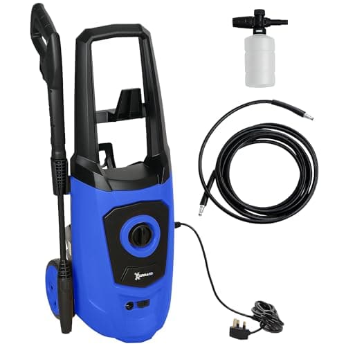 Image of DURHAND 1800W High Pressure Washer, 150 Bar Pressure, 510 L/h Flow, High-Performance Portable Power Washer Jet Wash Cleaner with 6M Hose, Snow Foam Bottle for Garden, Car, Furniture, Blue