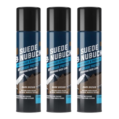 Image of Suede & Nubuck Colour Restorer Spray | Color Restorer, Water Repellent and Cleaner | 250ml Spray for UGGs, Sneakers & Boots | Long-Lasting Protection for Suede (Dark Brown, 1 Unit + Suede Cleaner Kit)