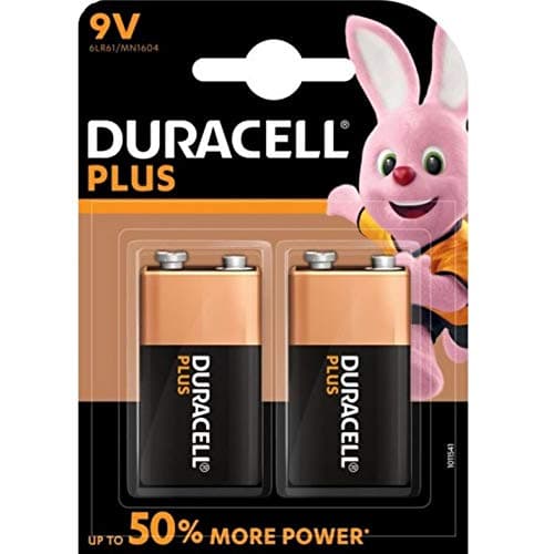 Image of Duracell Plus 9V/6LR61 Batteries (Pack of 2)