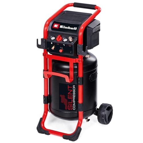 Image of Einhell Silent Compressor 1650W, Max. 10 Bar, 50L Tank, 270 L/M Intake Capacity, 70 dB Whisper Quiet Compressor, 2 Pressure Gauges, Pressure Reducer, Oil-Free TE-AC 270/50