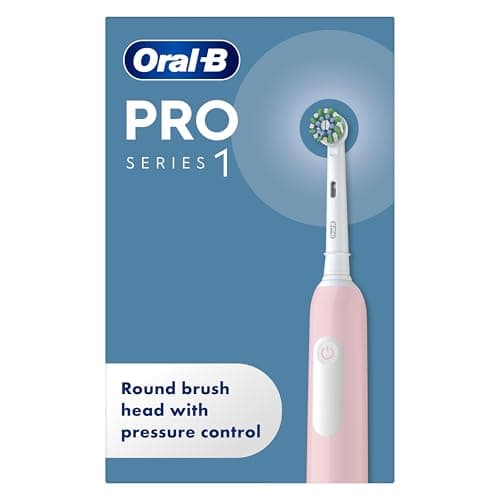 Image of Oral-B Pro 1 Electric Toothbrush for Adults, 1 Handle, Pink - 3D Cleaning, 1 Brush Head, Gum Pressure Control, Travel Rechargeable Toothbrush, UK 2 Pin Plug