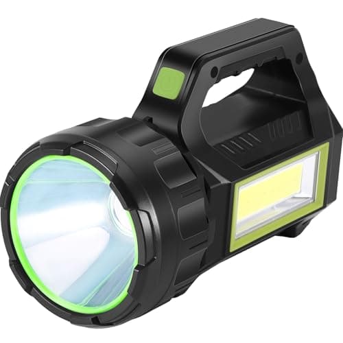 Image of Porcyco Hand Torches LED Super Bright Flashlight Solar and USB Rechargeable LED Searchlight 7 Lighting Modes Hand Torch with Main Light and Side Light Portable Lantern 1000 Lumens Outdoor Flashlight