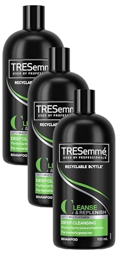 Image of TRESemmé Replenish & Cleanse Shampoo with vitamin C for greasy hair 900 ml (Pack of 3)
