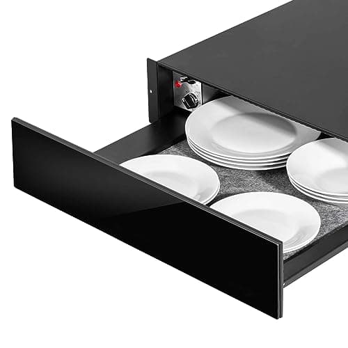 Image of Baridi 60cm Built-In Warming Drawers, Push-to-Open, Anti-Slip Mat - Black - DH201