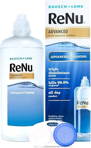 Image of Renu Advanced Multi-Purpose Contact Lens Solution 1 x 360ml – More Than Clean for Soft Contact Lenses – Condition, Clean, Remove Protein, Disinfect, Rinse and Store Your Lenses – Lens Case Included