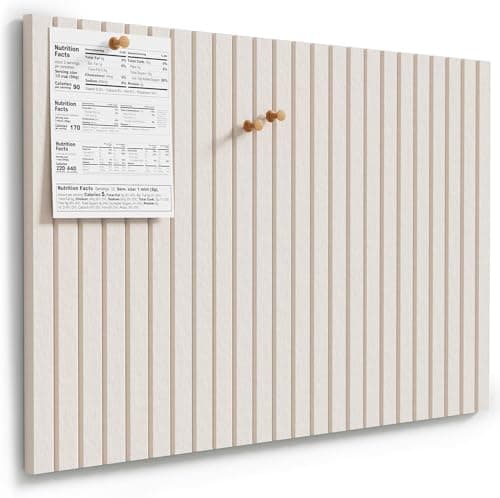 Image of Self-Adhesive Slat Wall Paneling,6-Pack Felt Bulletin Board Tiles 35.4" x 23.6",Cork Board Alternative Push Pin Board for Office Home Wall Display & Organization (Oatmeal)