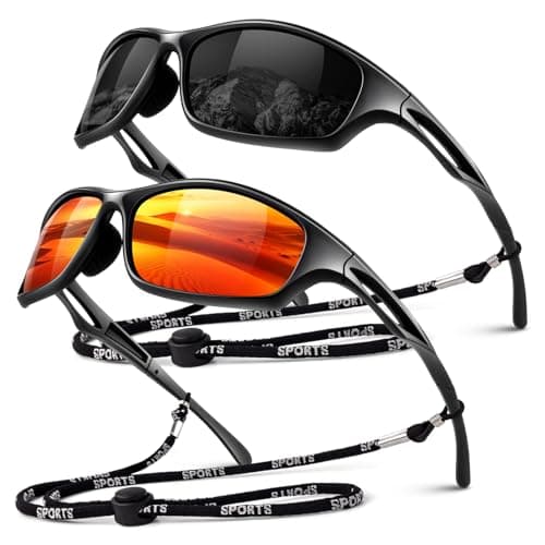 Image of LINVO Polarised Sports Sunglasses Mens Womens Driving Fishing Running Cycling Shades Wrap Around Frame UV400 Protection