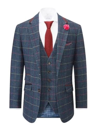 Image of Skopes Men's Tailored Doyle Blazer Jacket Check Aqua Wine (as8, Numeric, Numeric_42, Regular, Regular)
