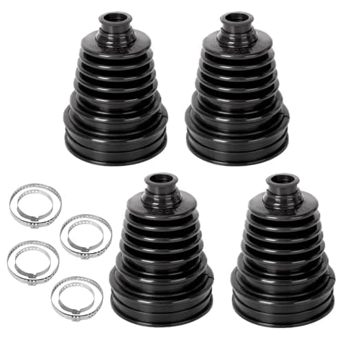 Image of TUAKIMCE 4 Pcs CV Boot Kit, Universal Silicone Stretch Split Driveshaft Joint Cover with Clamps, Durable CV Joint Boot for Cars, Vans & SUVs
