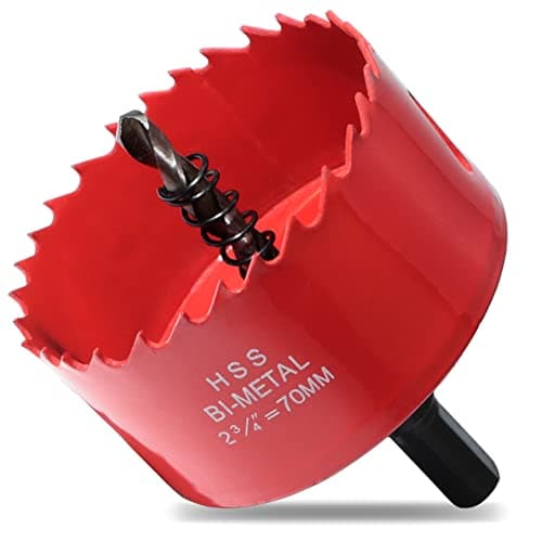 Image of GARHWAL Bi-Metal Hole Saw 70 mm with Arbor and Pilot Bit - Smooth Fast Cutting for Wood, Plywood, Plastic, Drywall, Thin Metal Sheets, and More | Ideal for Ceiling Light Installation and DIY Projects
