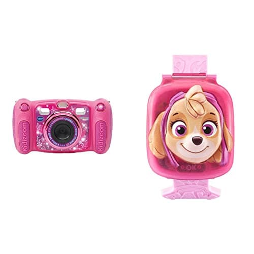 Image of VTech 507153 Kidizoom Duo 5.0, Pink & PAW Patrol: Learning Watch Marshall | Interactive & Educational Learning Clock Toy | Suitable for Boys & Girls 3, 4, 5, 6 Years | Red