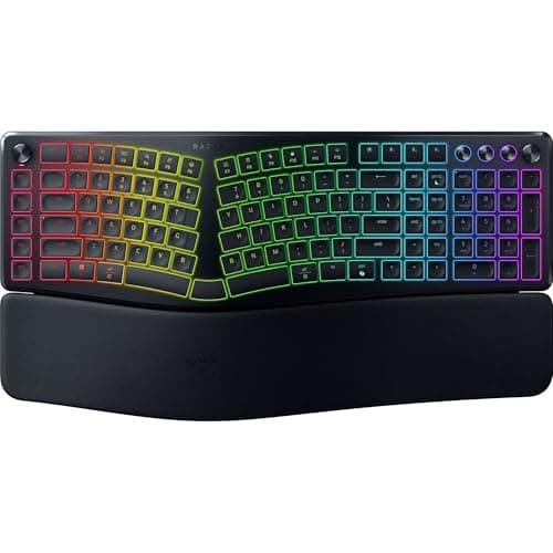 Image of Razer Pro Type Ergo - Wireless split ergonomic RGB keyboard - Ultra-slim concave keys - AI Prompt Master - Full-size with macro key row - QWERTY US layout | Black
