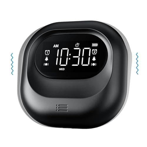 Image of Mesqool Vibrating Alarm Clock for Heavy Sleepers - Rechargeable Bed Shaker Under Pillow for Deaf - Loud for Bedroom and Travel