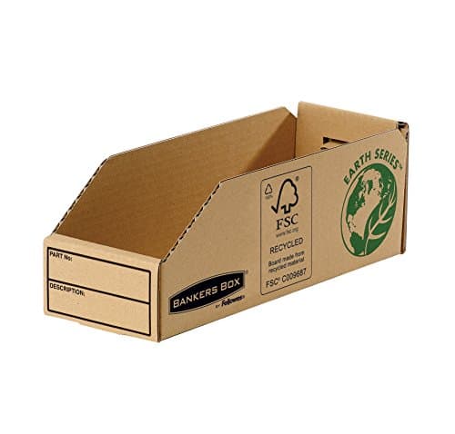 Image of Bankers Box by Fellowes Parts Bin Corrugated Fibreboard Packed Flat W98xD280xH102mm Ref 07353 [Pack 50]