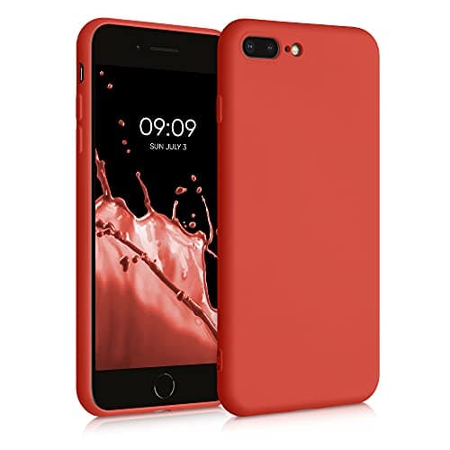Image of kwmobile Case Compatible with Apple iPhone 7 Plus/iPhone 8 Plus Case - Slim Protective TPU Silicone Phone Cover - Tangerine Orange