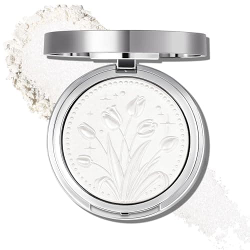 Image of UCANBE Sparkle Bomb Baked Highlighter, Powder Highlighter Makeup, High Glossy Illuminator Palette for Face & Body, Weightless and Buildable (02 Moonlight)