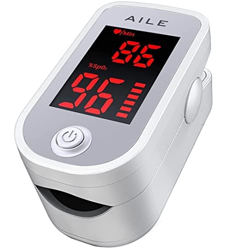 Image of AILE Pulse Oximeter Oxygen Meter Adults Accurate Fast Easy Larger Red Screen Oxygen Monitor with Lanyard Blood Saturation Monitor -O2 Saturation Meter Pulse-Oximeter