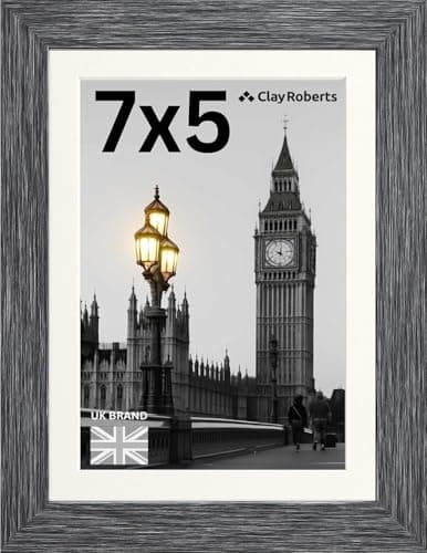 Image of Picture Frame 7 x 5, Dark Grey, Freestanding and Wall Mountable, 13 x 18 cm, 7x5 Picture Frames, Grey 5x7 Photo Frames, 7x5 Photo Collage Gallery Display