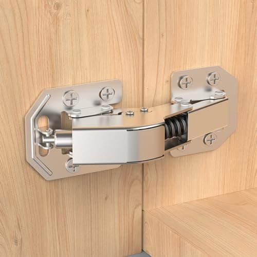 Image of Furniware 4 Pack 90 Degree Soft Close Hinges, No Pre-Drilled Surface Mount, Frameless Hidden Concealed Easy Installation, Smooth Slow Closure, Self Closing for Kitchen Cabinets, Cupboard, Replacement