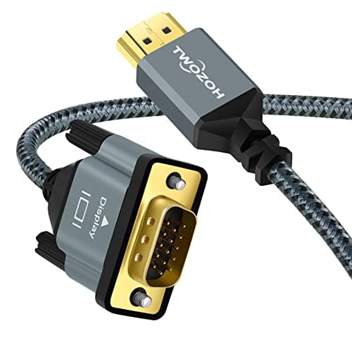 Image of Twozoh HDMI to VGA Cable 3M. Aluminum alloy shell Nylon Braided & Gold-Plated Support 1080P/60HZ