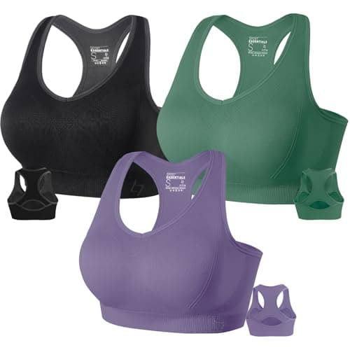 Image of FITTIN Racerback Sports Bra for Women - High Impact Support Padded Seamless Activewear Bras for Yoga Gym Workout Fitness