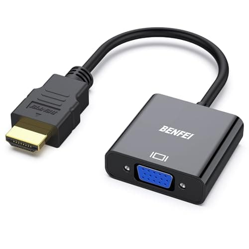 Image of BENFEI HDMI to VGA, Gold-Plated Adapter (Male to Female) for Computer, Desktop, Laptop, PC, Monitor, Projector, HDTV, Chromebook, Raspberry Pi, Roku, Xbox and More - Black