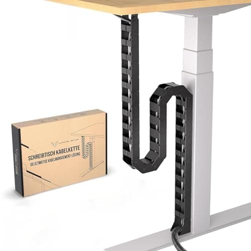 Image of Under Desk Vertebrae Cable Management Kit Length Adjustable Flexible Cord Organizer Quad Entry Vertebrae Cable Management Spine Kit for Home Office Desks Tables