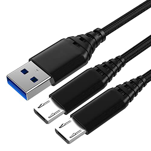Image of PS4 Controller Charger Cable,2 Pack 3M/10FT Micro USB Cable Charging Sync Cord for Sony PlayStation 4/Dualshock 4/PS-4 Slim/P-S4 Pro,Microsoft Xbox One/On e S/O-ne X,Play and Charge Wire,Extra Long