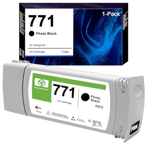 Image of 771 Ink Cartridge Photo Black(PBK) Replacement for HP 771 Ink Cartridge Set of DesignJet Z6200/Z6600/Z6800 Format Printer(Total 8-Color)