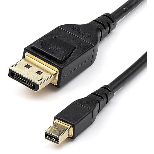 Image of StarTech.com 6ft (2m) VESA Certified Mini DisplayPort to DisplayPort 1.4 Cable - 8K 60Hz HBR3 HDR - Super UHD mDP to DP 1.4 Cord - Slim (34 AWG) Ultra HD 4K 120Hz - Monitor/Video Cable (DP14MDPMM2MB)