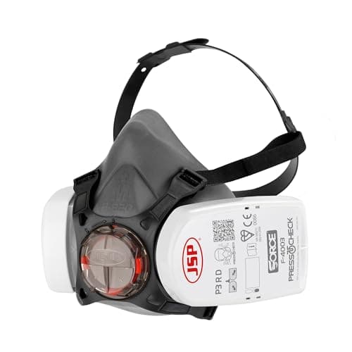 Image of JSP FORCE 8 Half Mask Respirator with PressToCheck™ P3 Filters - Reusable - For Silica Dust, Wood Dust, Painting, Sanding, Glyphosate, Mould - Construction, DIY & Industrial - EN140 & EN143