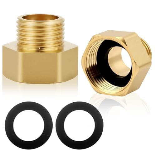 Image of flintronic 3/4" Female to 1/2" Male BSP Thread Brass Hex Bushing Reducing Connector, 1/2 Inch Male to 3/4 Inch Female Reducer Adapter for Gas, Water, Pipe Connecting Conversion (2PCS)