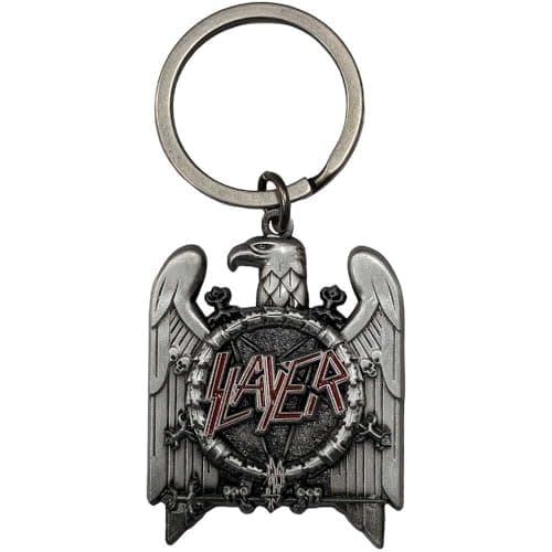 Image of Rock Off officially licensed products Slayer Silver Eagle Band Logo Keyring Keyring One Size