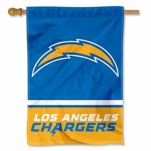 Image of Los Angeles Chargers Wordmark Logo Double Sided Banner Flag