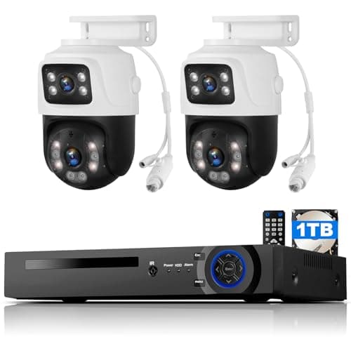 Image of TOWODE 8MP 8CH Poe NVR Home Security Camera System, 2pcs Wired 6MP PoE IP Cameras Outdoor with Person Detection, 8CH Network Video Recorder with 1TB HDD for 24-7 Recording,Mobile APP & PC Remote