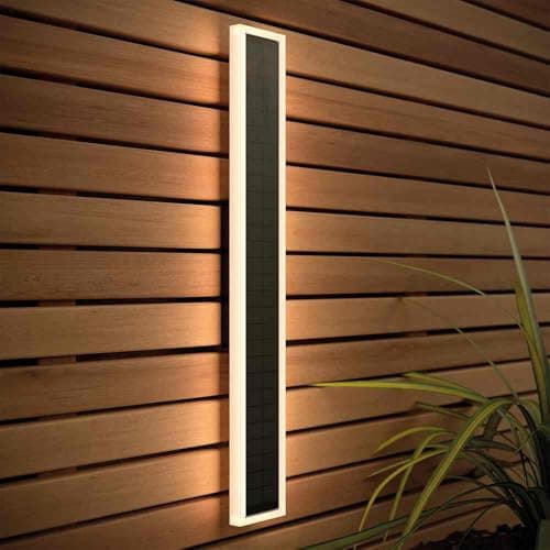 Image of SolarCentre® Halo Rectangle Outdoor USB Solar Wall Light White and Warm White - 50cm