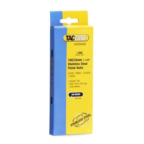 Image of Tacwise 1096 Type 16G / 32 mm Stainless Steel Finish Nails, Pack of 1000