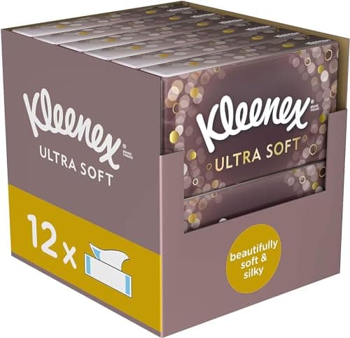 Image of Kleenex Tissues - Ultra Soft Tissues, 12 Tissue Boxes (960 Facial Tissues) ,Pack of 12, 960.0 count