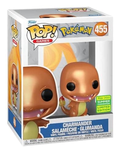 Image of Funko Pop! Pokemon Charmander (Metallic) SDCC Shared Exclusive w/ Sticker 2022