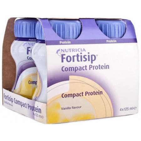 Image of Nutricia Fortisip Compact Protein Vanilla - 4 X 125ml (Pack-16 X 125 ml)