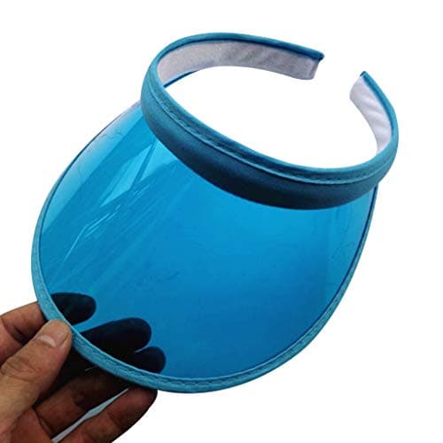 Image of ZAYIUKI Sun Visors UV Protection Hat Cap Sun Cap Sport Transparent Hats Headwear for Womens Men Golf Tennis Cycle Blue
