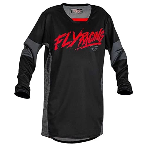 Image of Fly MX Jersey Kinetic Youth Khaos Black/Red/Grey (YL)