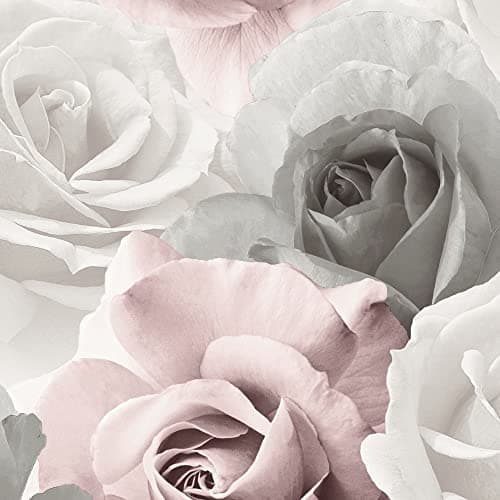 Image of Muriva Rhoda Rose Pink Wallpaper 203501 - Feature Wall 3D Effect Large Floral