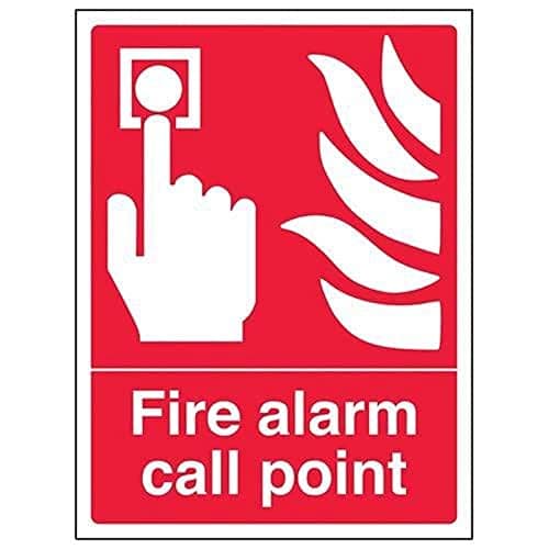 Image of V Safety Fire Alarm Call Point Sign - 150mm x 200mm - 2mm Rigid Plastic