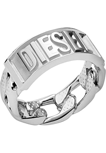 Image of Diesel Ring for Men Ring, L: 18mm to 21mm, H: 9mm Silver Stainless Steel Ring, DX1347040