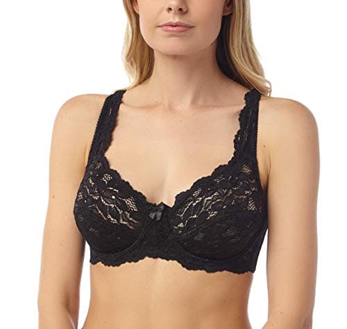 Image of Marlon Women's Sarah Lace Underwired Bra, Black, 38DD