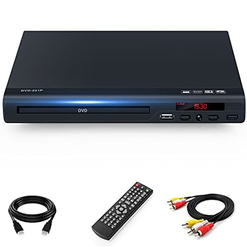 Image of Full HD 1080p Upscaling DVD Player for TV with HDMI Output, for Home,Plays All Formats & Regions,USB Port,Multi-Formats DVDs/CDs Supported,Remote Control and AV/HDMI Cable Included…