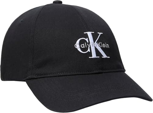 Image of Calvin Klein Jeans Men's MONOLOGO Embroidery Baseball Cap LV04G5004G Cap, Black (Black), One Size