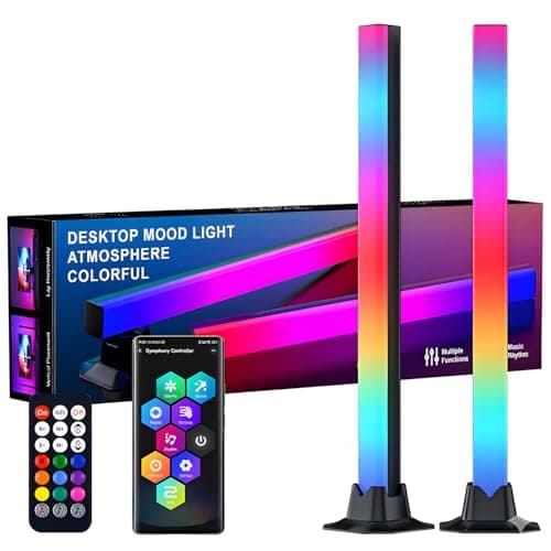 Image of AURORIONCG 270° LED Light Bars, 42CM RGBIC Mood Lighting with Music Synchronisation – Immersive Gaming Lights for PC, TV, Decoration, Sound Responsive LED Lighting